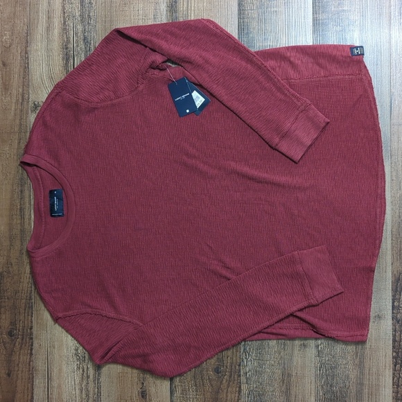 Lucky Brand Garment Dye Thermal Crew Size XL in Pomegranate Red NWT - Picture 4 of 9